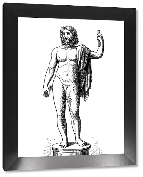 Jupiter. Antique illustration of a roman god -Jupiter