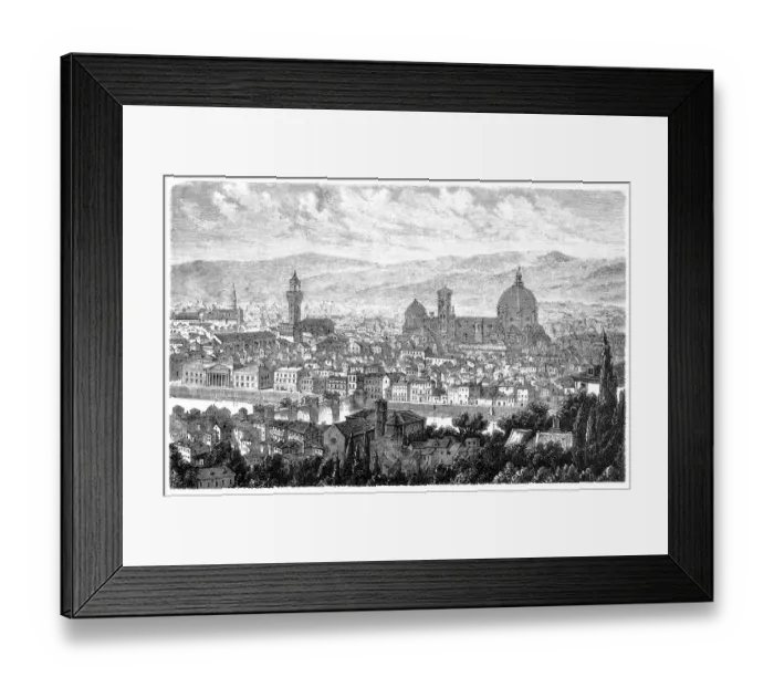 Framed Print : Florence. Antique illustration of a Florence Framed Print : Florence. Antique illustration of a Florence