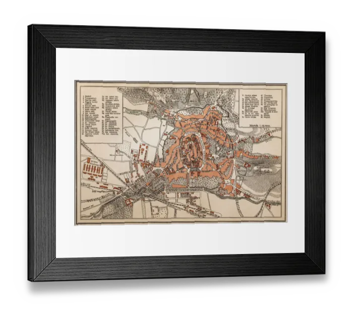 Framed Print : Sopron map Framed Print : Sopron map