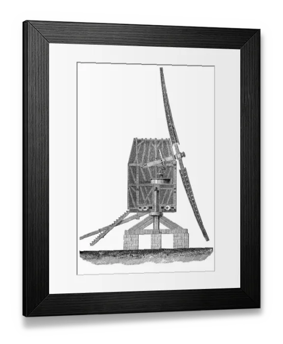 Framed Print : Cross section of a grain mill Framed Print : Cross section of a grain mill