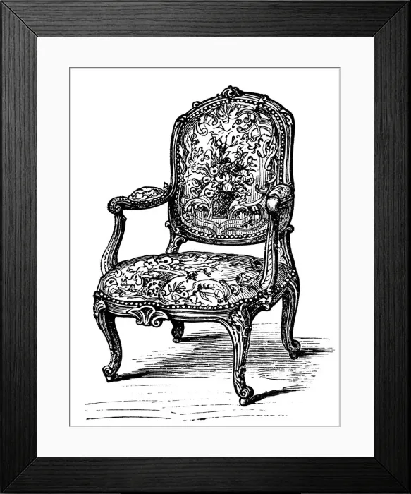 Framed Print : Armchair upholstered in Beauvais Framed Print : Armchair upholstered in Beauvais