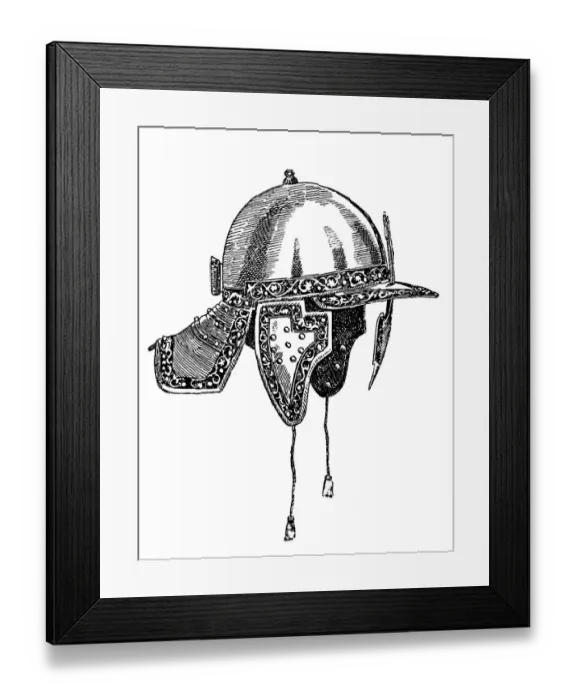 Framed Print : Hungarian royalty helmet