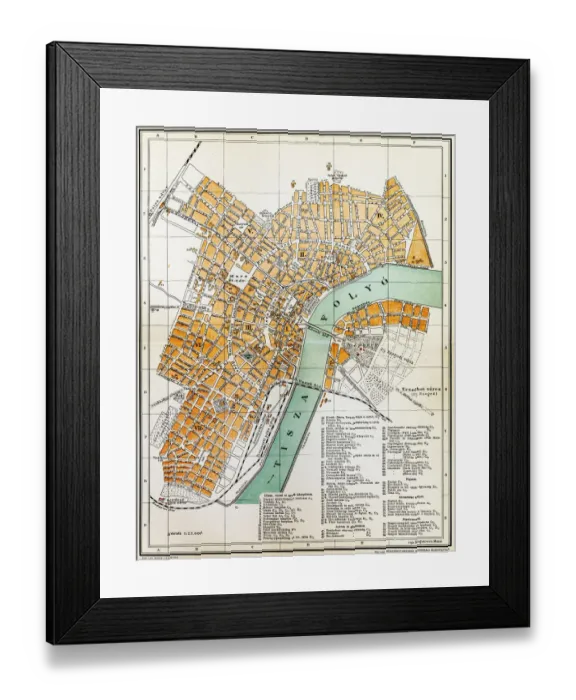 Framed Print : Szeged map Framed Print : Szeged map