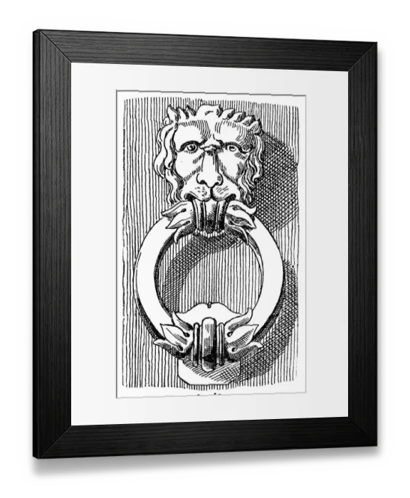 Framed Print : Lion shaped knocker Framed Print : Lion shaped knocker