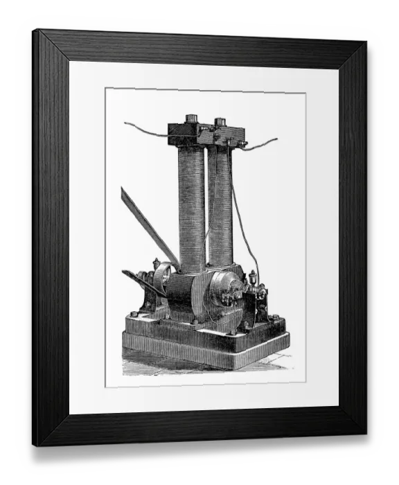 Framed Print : Dynamo machine, Edison 1881 Framed Print : Dynamo machine, Edison 1881