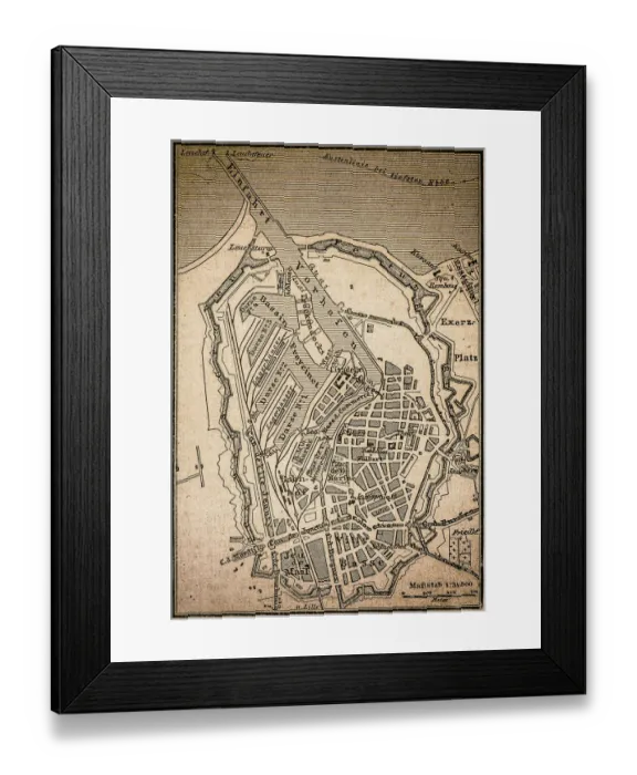 Framed Print : Dunkirk map Framed Print : Dunkirk map