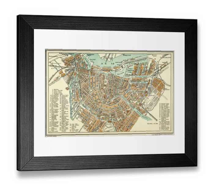 Framed Print : Amsterdam. Vintage map of Amsterdam Framed Print : Amsterdam. Vintage map of Amsterdam