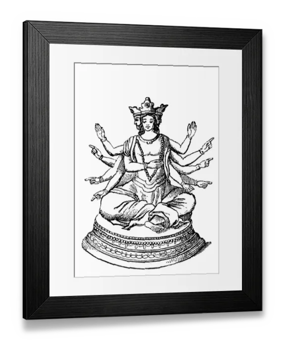Framed Print : Shiva. Antique illustration of a Shiva Framed Print : Shiva. Antique illustration of a Shiva