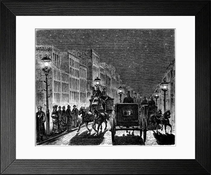 Framed Print : Street lights in town Framed Print : Street lights in town