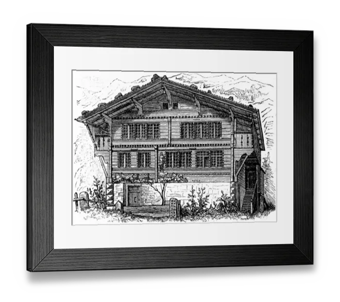 Framed Print : Farm house Switzerland