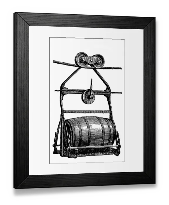 Framed Print : Ropeway feeding vessels and loads Framed Print : Ropeway feeding vessels and loads