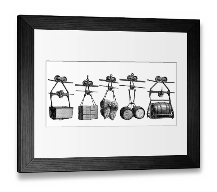 Framed Print : Ropeway feeding vessels and loads Framed Print : Ropeway feeding vessels and loads
