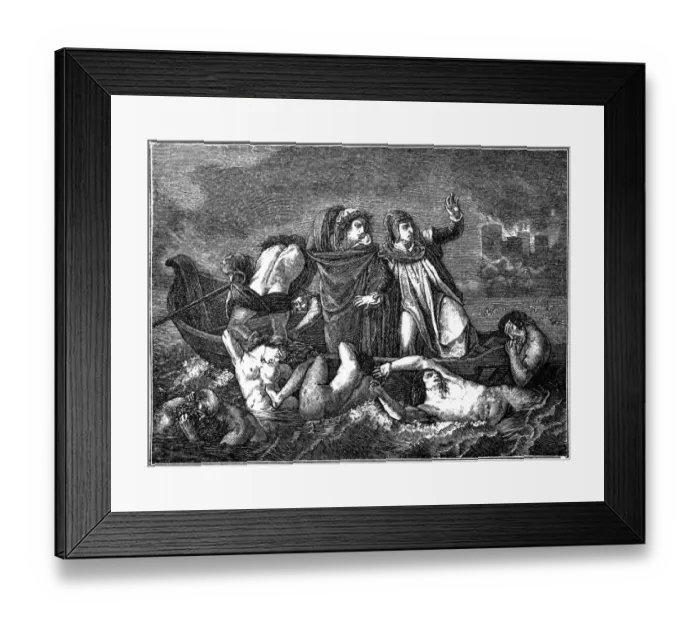 Framed Print : Dante and Virgil or The Barque of Dante Framed Print : Dante and Virgil or The Barque of Dante