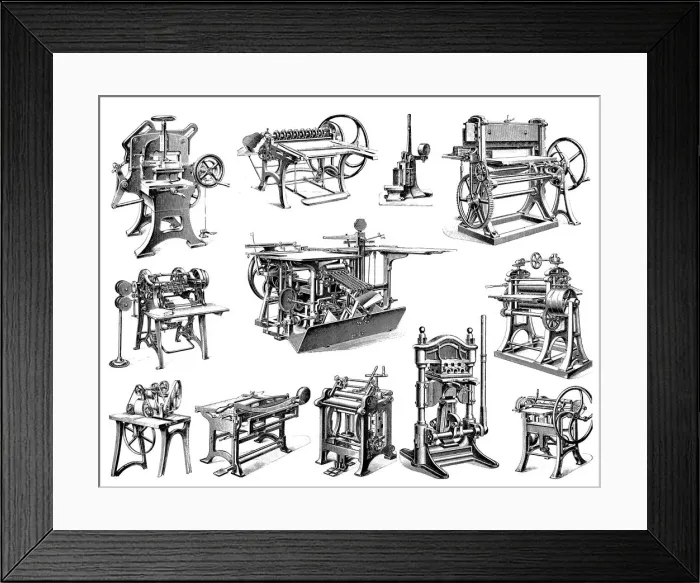 Framed Print : Machines. Antique illustration of a machine