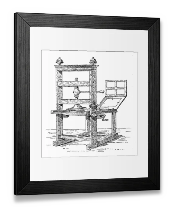 Framed Print : Colonial Printing Press Framed Print : Colonial Printing Press