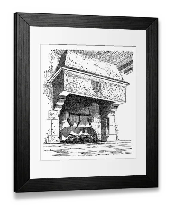 Framed Print : Fireplace from XIII century Framed Print : Fireplace from XIII century