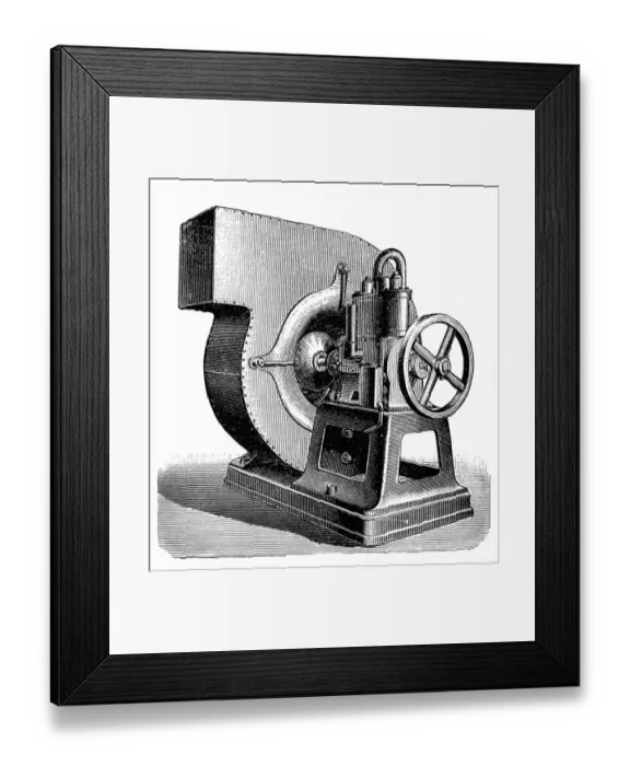Framed Print : Wing Fan with direct steam drive Framed Print : Wing Fan with direct steam drive
