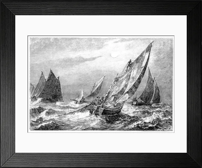 Framed Print : Fisherman on open sea