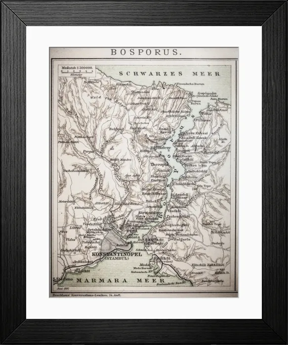 Framed Print : Bosporus map Framed Print : Bosporus map