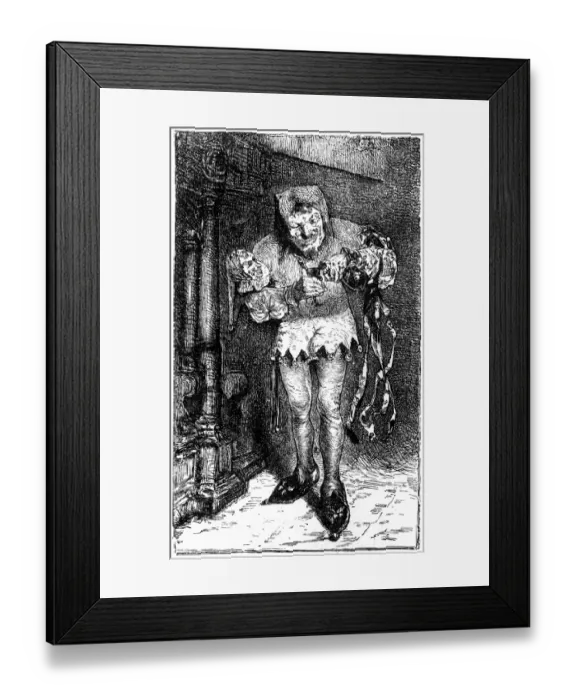 Framed Print : The fool. Antique illustration of The fool Framed Print : The fool. Antique illustration of The fool