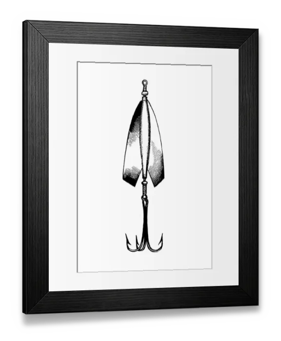 Framed Print : Artificial bait fish