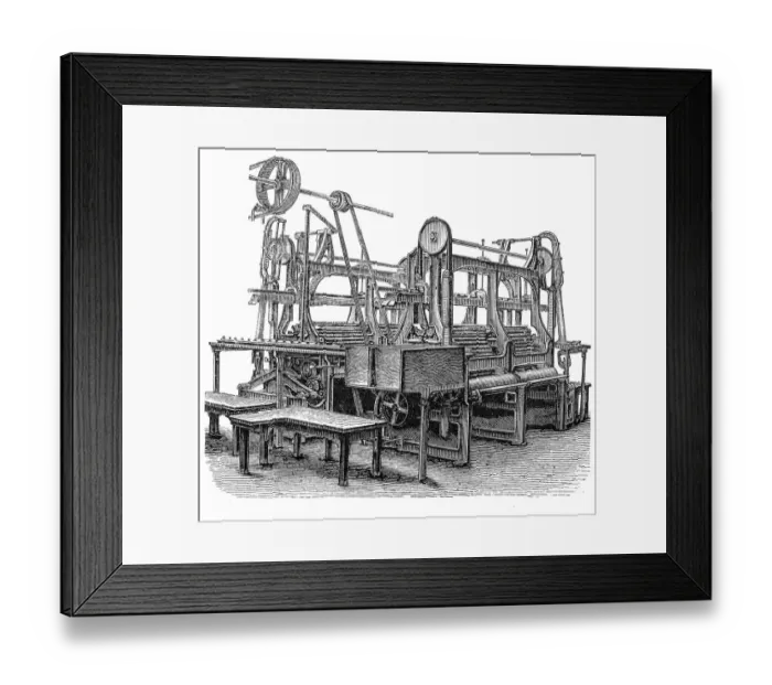 Framed Print : Hackle machine