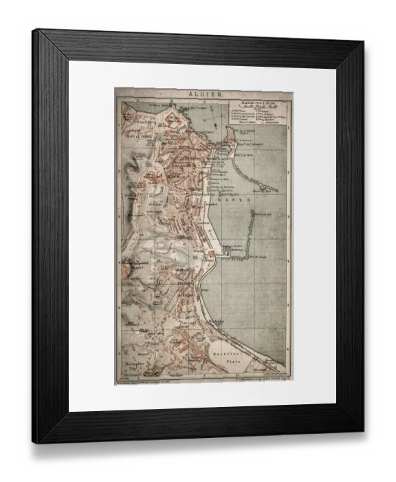 Framed Print : Algiers map Framed Print : Algiers map