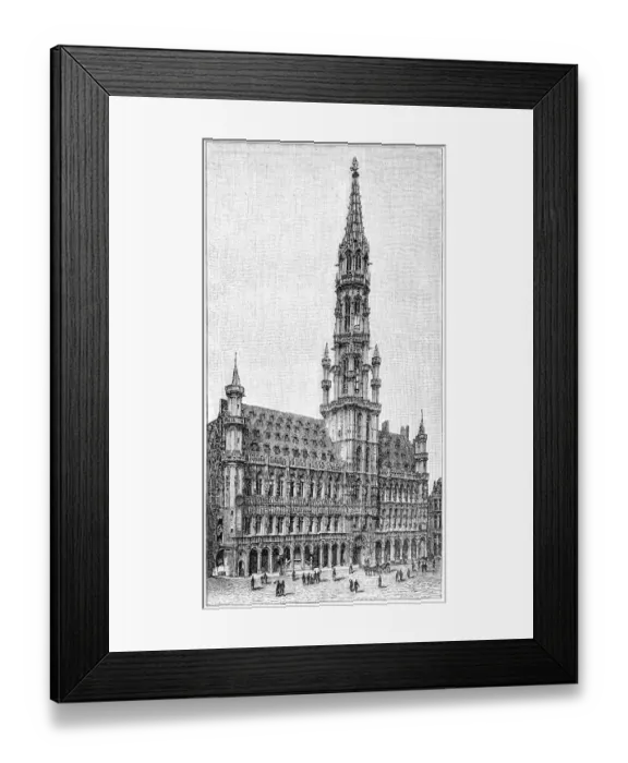 Framed Print : Brussels Town Hall in Brussels, Belgium Framed Print : Brussels Town Hall in Brussels, Belgium