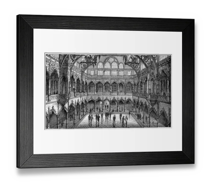 Framed Print : Antwerp stock exchange old view (summer 1898)