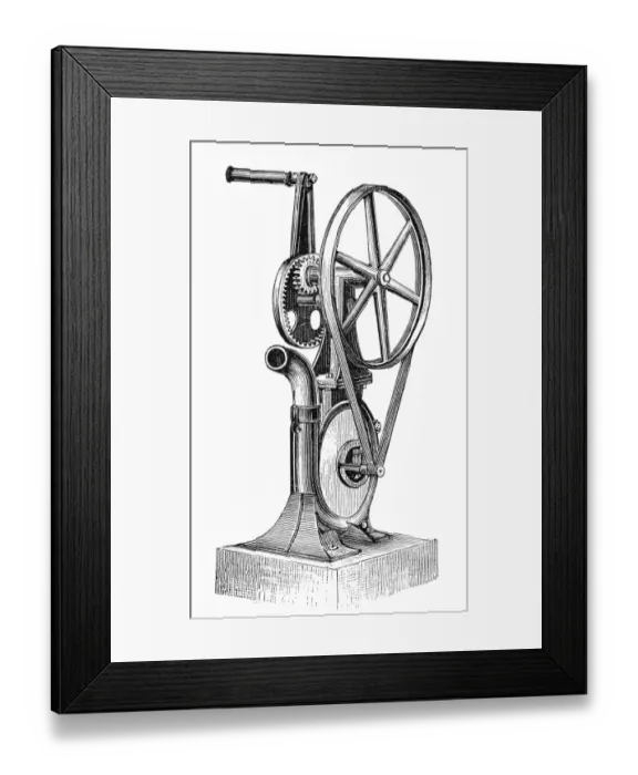Framed Print : Wing fan for manual operation Framed Print : Wing fan for manual operation