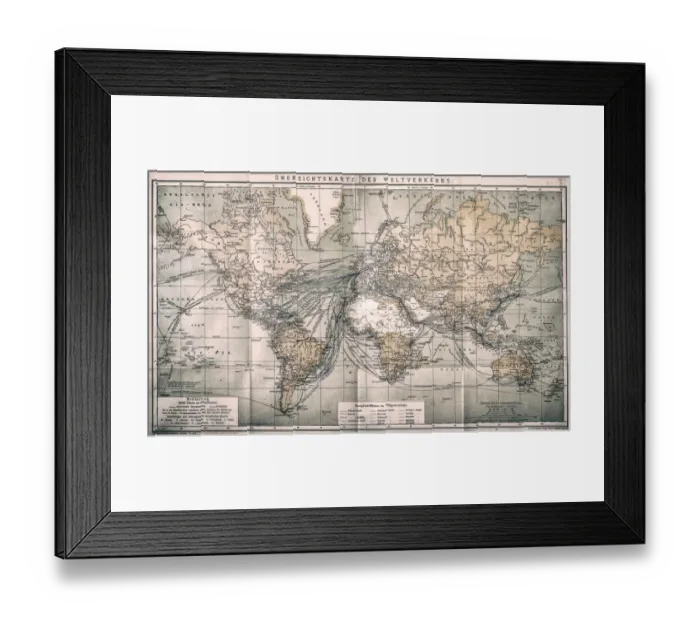Framed Print : Overview map world traffic Framed Print : Overview map world traffic