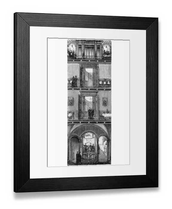 Framed Print : Elevator in Grand Restaurant Berlin