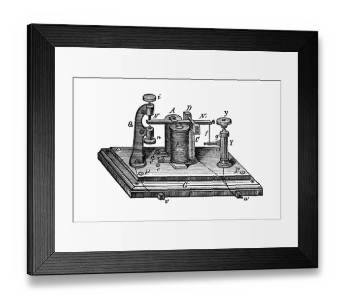 Framed Print : Telegraph. Antique illustration of Telegraph
