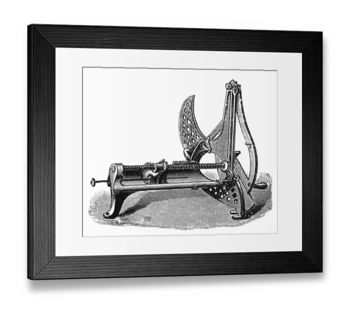 Framed Print : Food slicer machine
