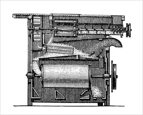 Cross section of a steam thresher
