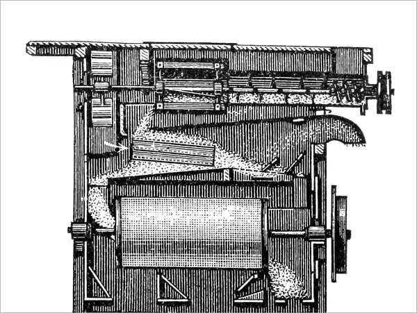Cross section of a steam thresher