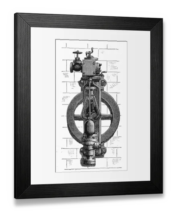 Framed Print : Vertical wall steam plunger Framed Print : Vertical wall steam plunger