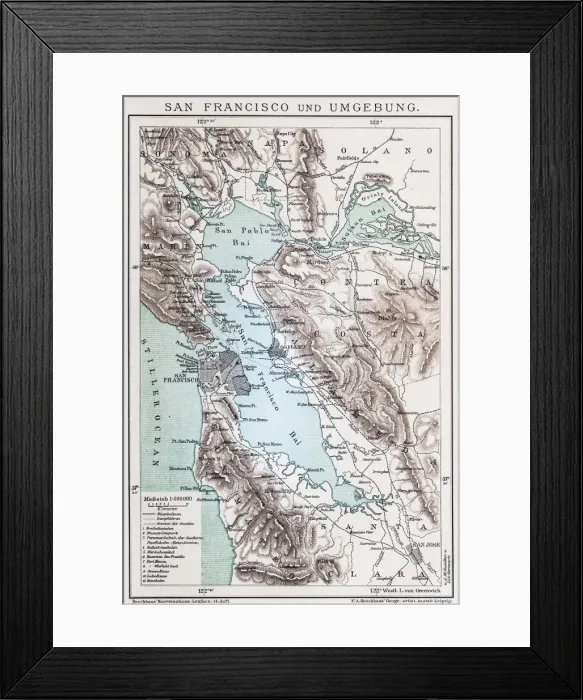 Framed Print : Map of San Francisco Framed Print : Map of San Francisco