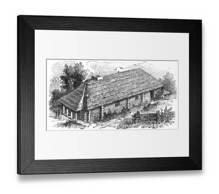 Framed Print : Small village house