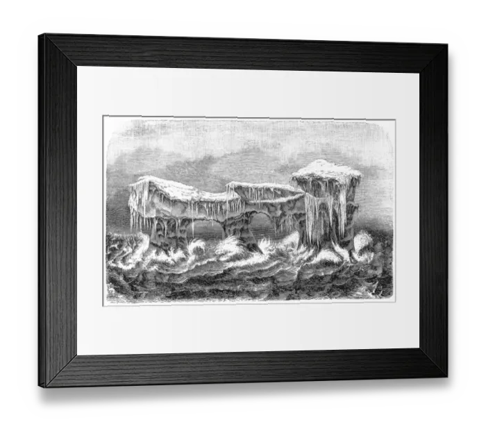 Framed Print : Wave worn Icebergs Framed Print : Wave worn Icebergs