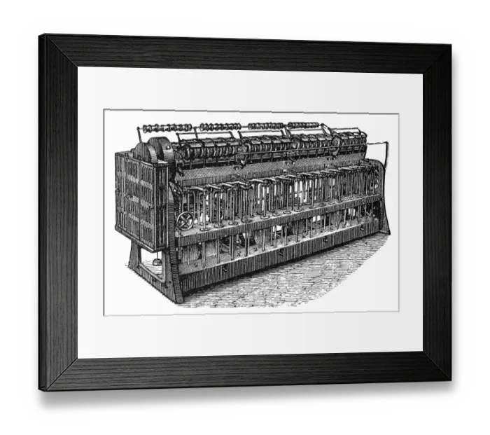 Framed Print : Flax spinning machine Framed Print : Flax spinning machine