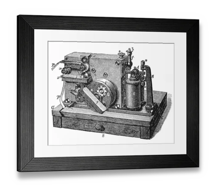 Framed Print : Telegraph. Antique illustration of Telegraph Framed Print : Telegraph. Antique illustration of Telegraph