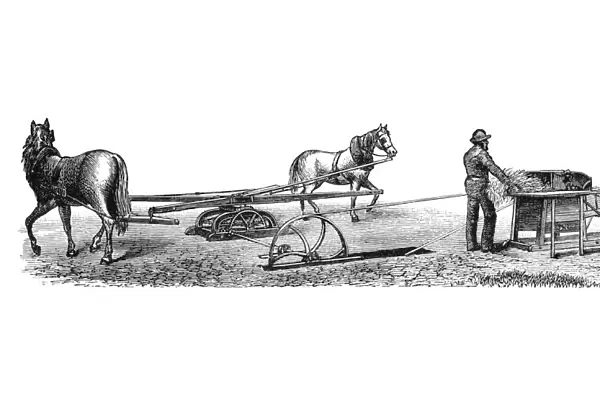 horse-powered threshing machine
