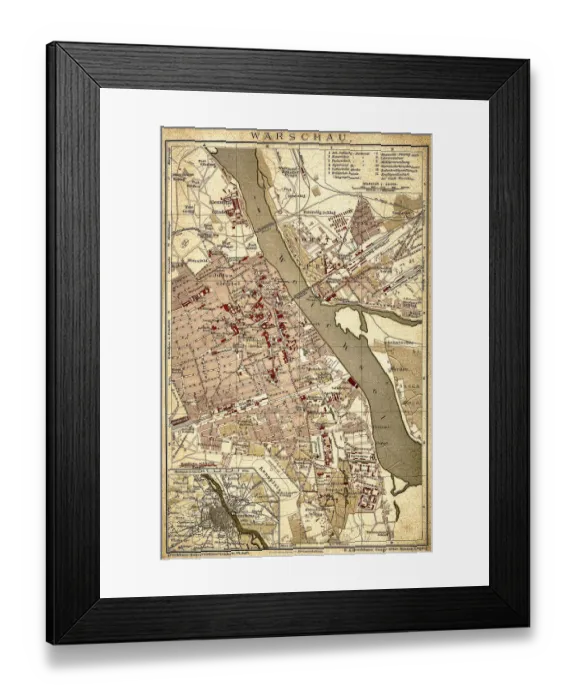 Framed Print : Warsaw. Antique illustration of a Warsaw from 1898 Framed Print : Warsaw. Antique illustration of a Warsaw from 1898