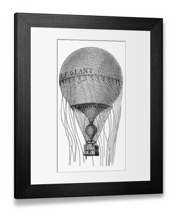 Framed Print : The Giant. Antique illustration of The Giant balloon Framed Print : The Giant. Antique illustration of The Giant balloon