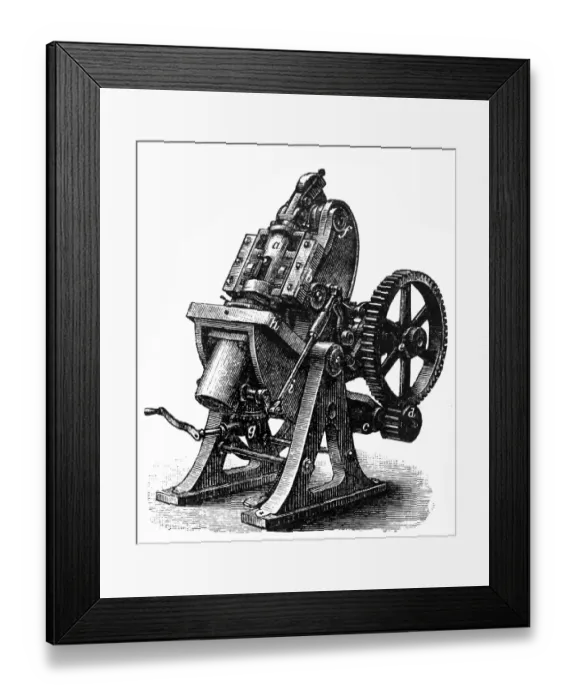 Framed Print : Force drawing press