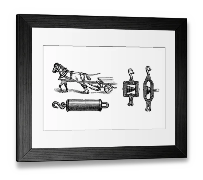 Framed Print : Plowing, trailer equipment