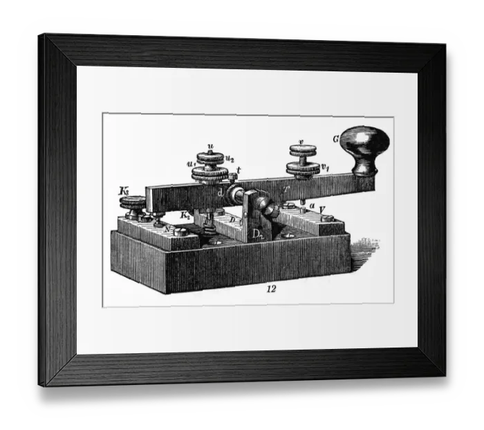 Framed Print : Telegraph. Antique illustration of Telegraph Framed Print : Telegraph. Antique illustration of Telegraph