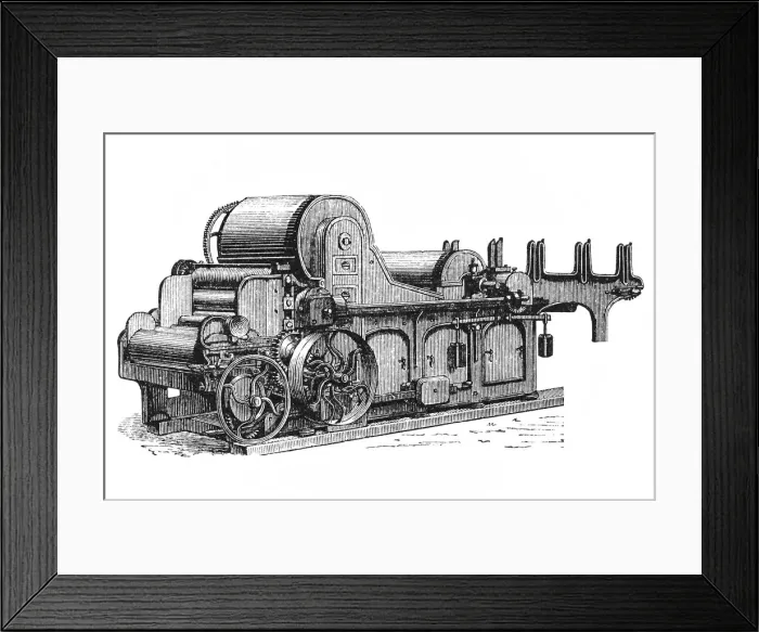 Framed Print : Cotton mill-impact and winding machine Framed Print : Cotton mill-impact and winding machine