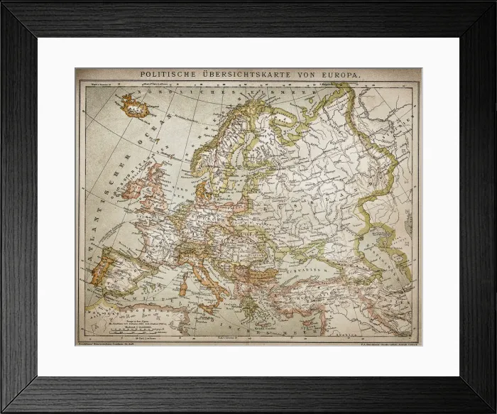 Framed Print : Ethnographic map of Europe Framed Print : Ethnographic map of Europe